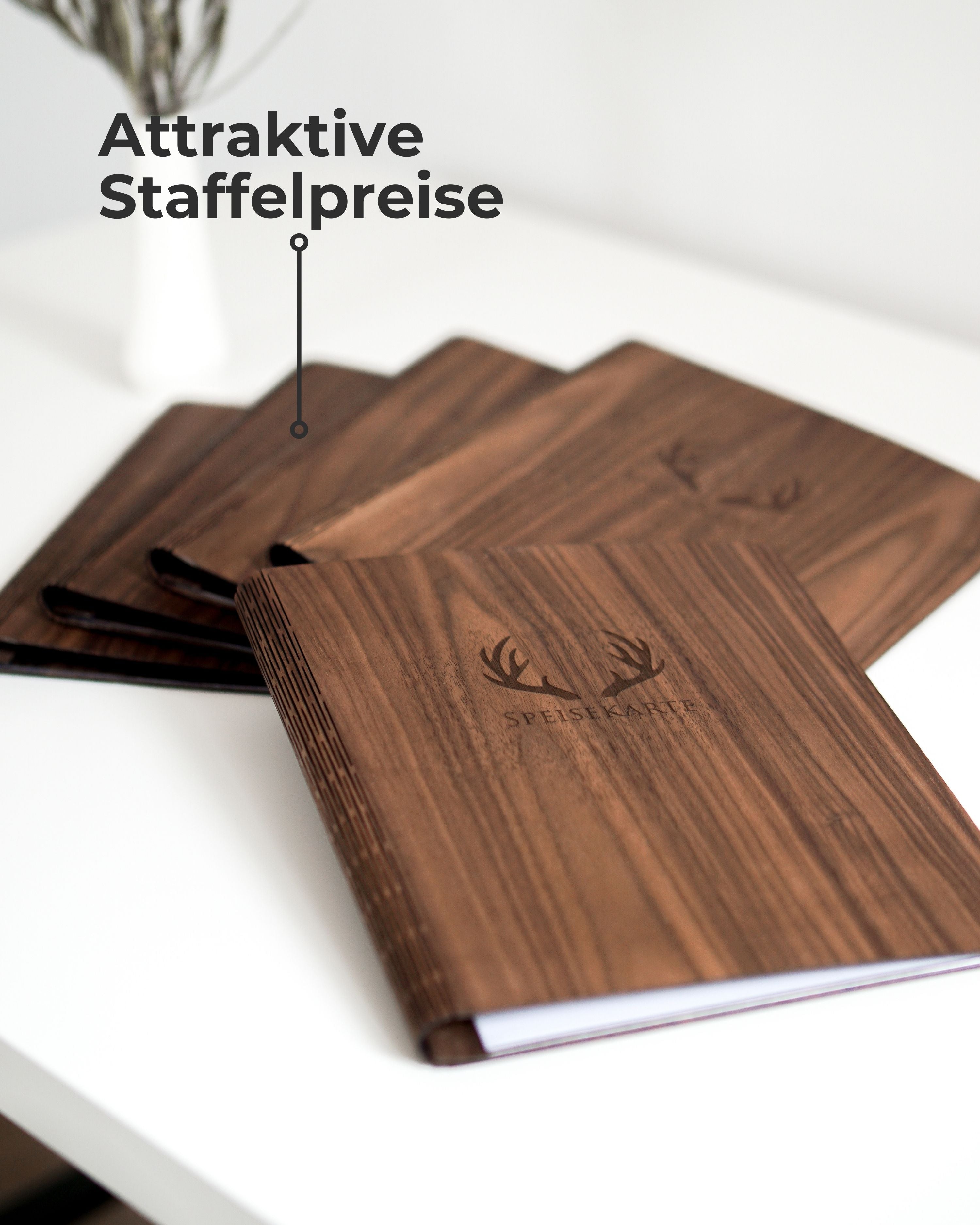 Exklusive Speisekarte aus Holz – 3,8 mm dick
