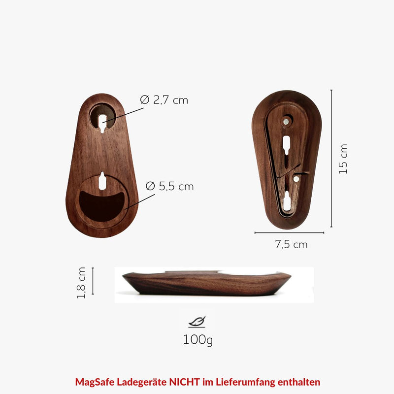 MagSafe 2 in 1 Halterung aus Massivholz – JUNGHOLZ Design
