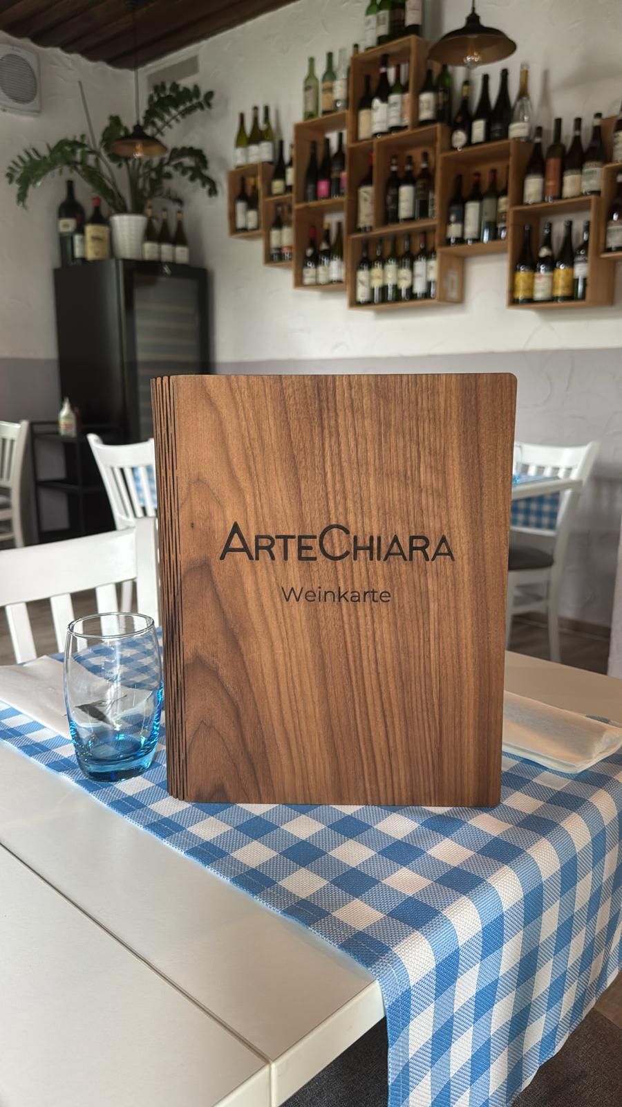 Speisekarte aus Holz bei ArteChiara